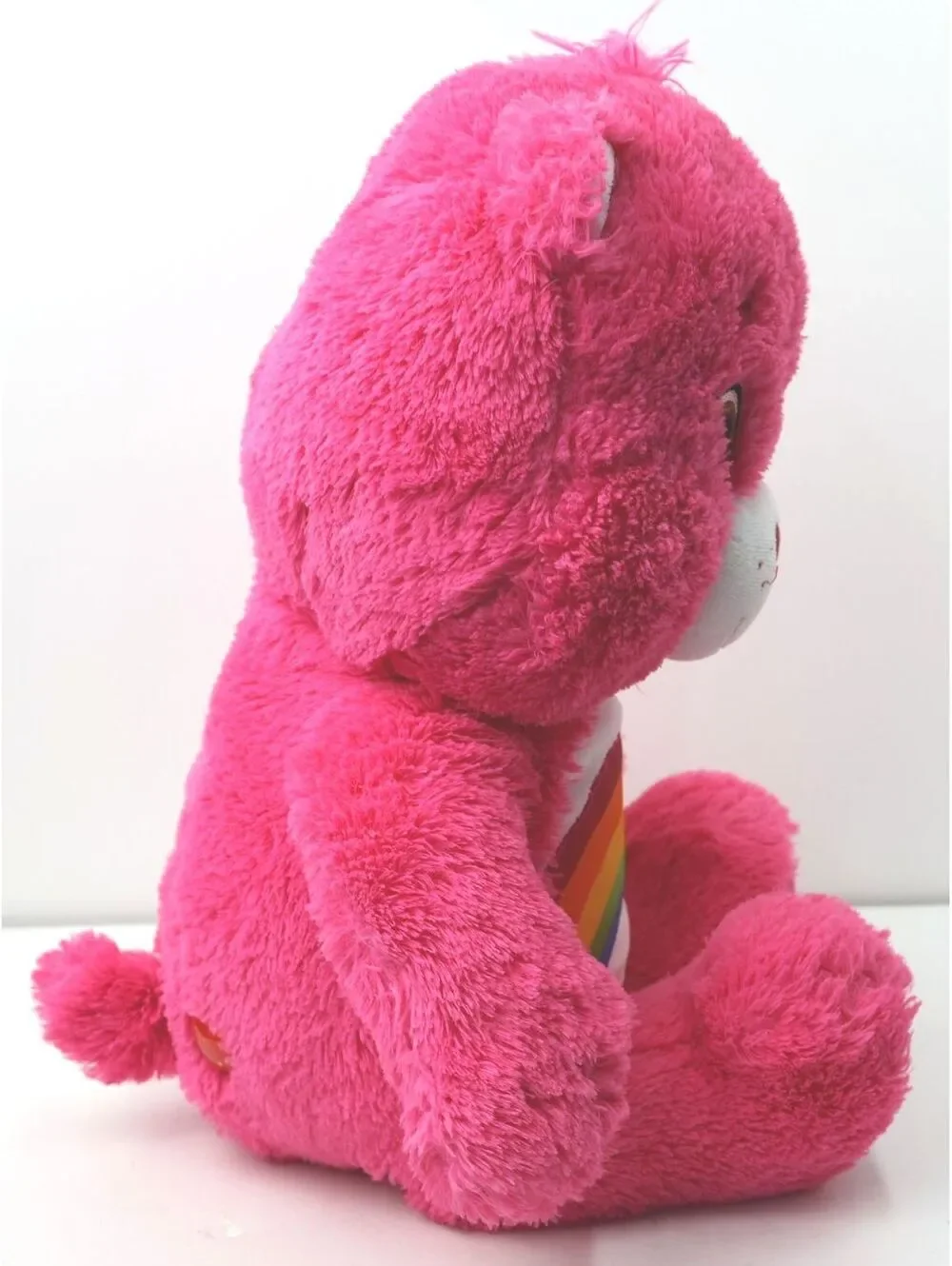 Build A Bear Care Bears Cheer Bear Plush Toy with Rainbow Belly Badge